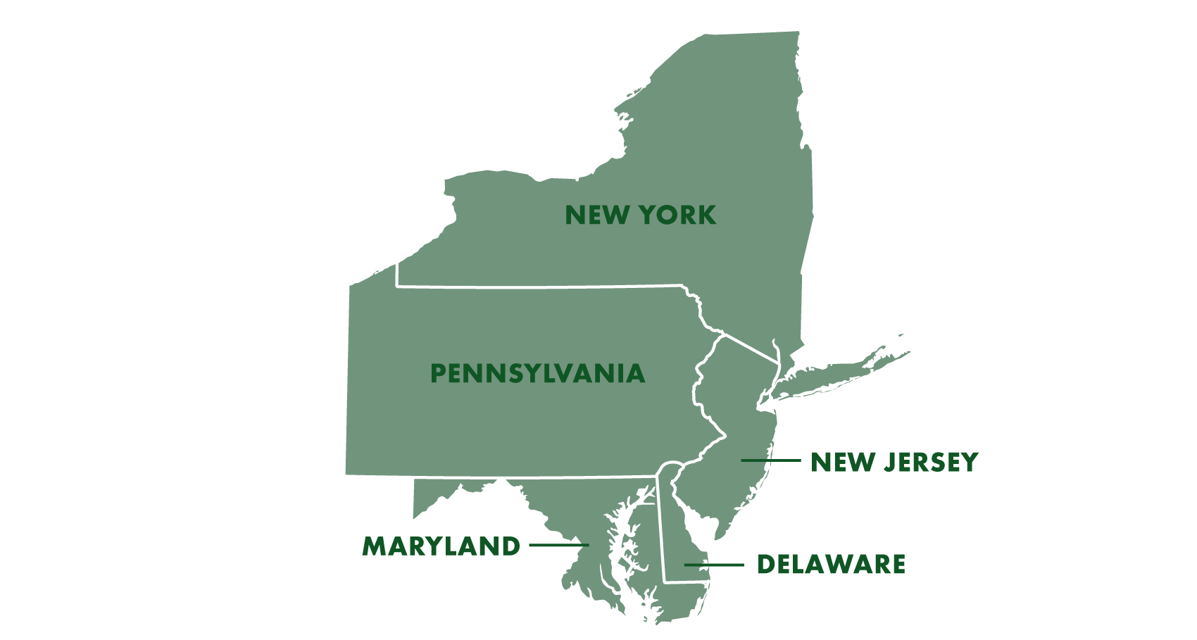 Northeast Territory Industrial Sales Map New York, Pennsylvania, Delaware, Pennsylvania, New Jersey